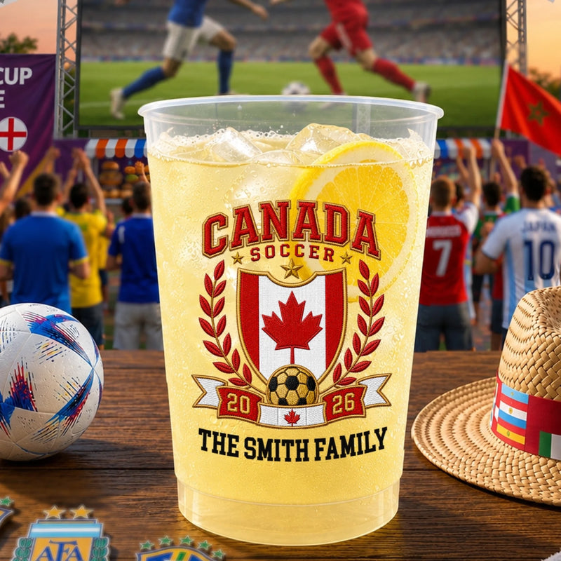 Custom International Soccer Tournament Party Cups - Personalized Birthday Gifts For Soccer Lovers, Sports Fans, Sports Lovers - Crowned With Soccer Glory