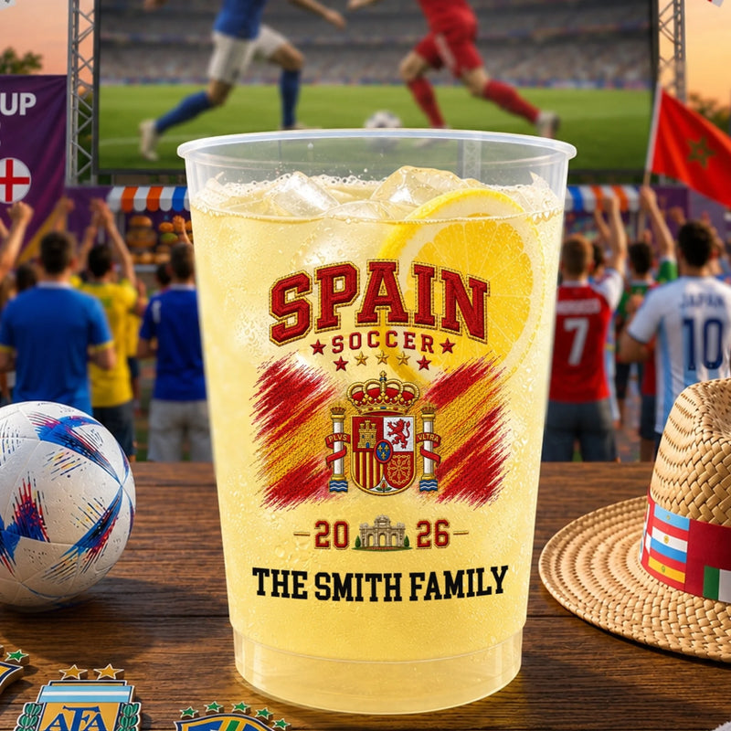 Custom International Soccer Tournament Party Cups - Personalized Birthday Gifts For Soccer Lovers, Sports Fans, Sports Lovers - Splashed With True Team Colors