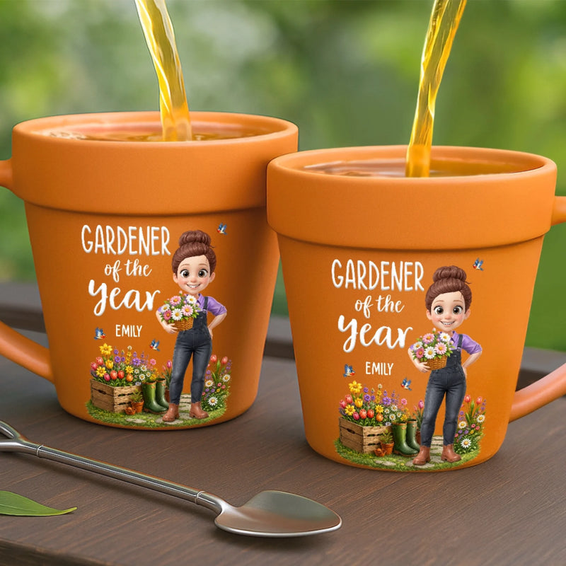 Custom Plant Pot Ceramic Mug - Personalized Birthday Garden Gifts For Gardeners - A Garden Full Of Love