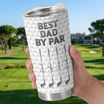 Custom Golf Tumbler - Personalized Father's Day Birthday Gifts For Dad, Grandpa, Golf Lovers - Fueled By Coffee And Birdies