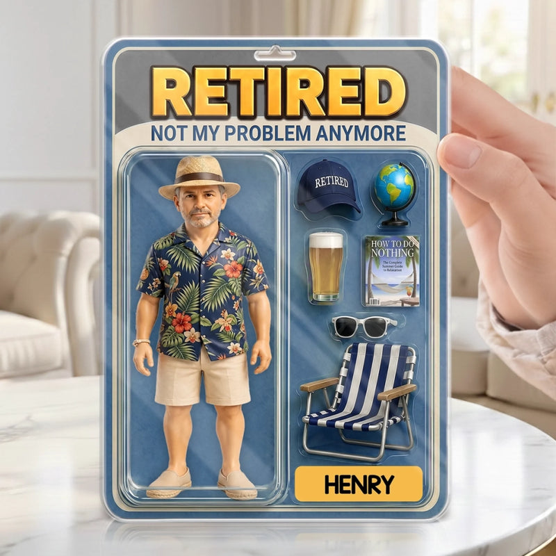 Custom Photo Action Figure Toy Box Acrylic Plaque - Personalized Retirement Gifts For Women, Men - Best Retirement Edition Ever