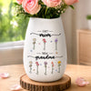 Custom Oval Ceramic Flower Vase - Personalized Birthday Gifts For Mom, Grandma - Blessed With Generations Of Love