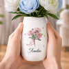 Custom Oval Ceramic Flower Vase - Personalized  Best Friend Birthday Gifts For Women, Besties, Sisters, BFF - Blooming Beautifully Every Day