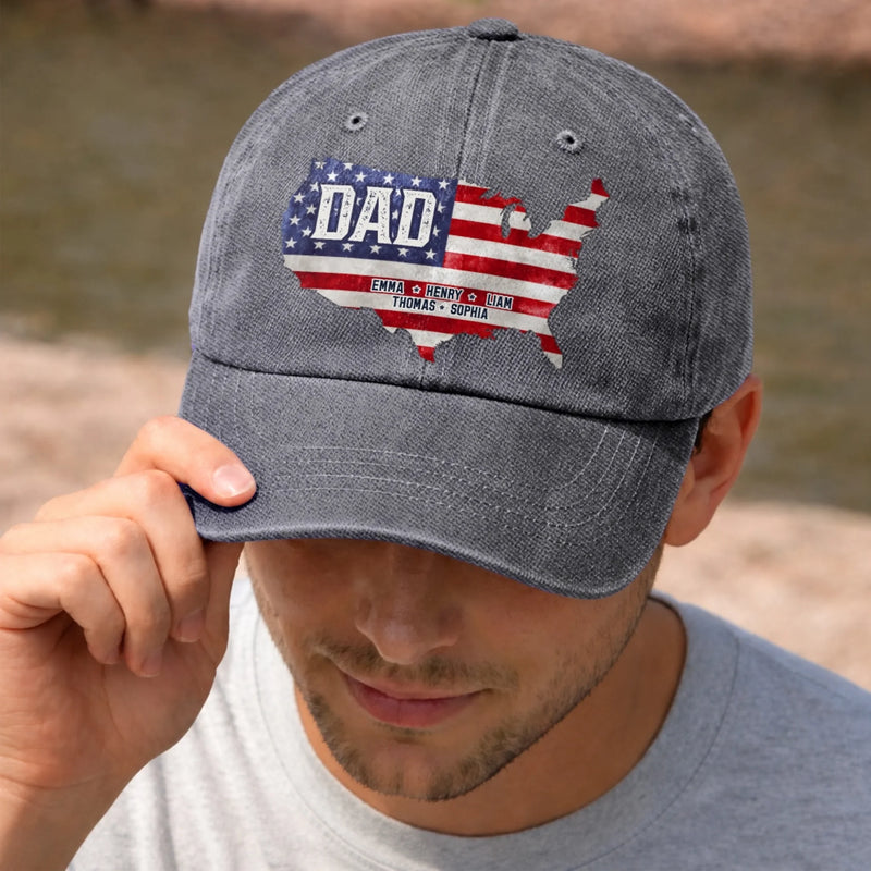 Custom Cap - Personalized Father's Day Birthday Gifts For Dad, Grandpa - Dad’s Love Leads The Way