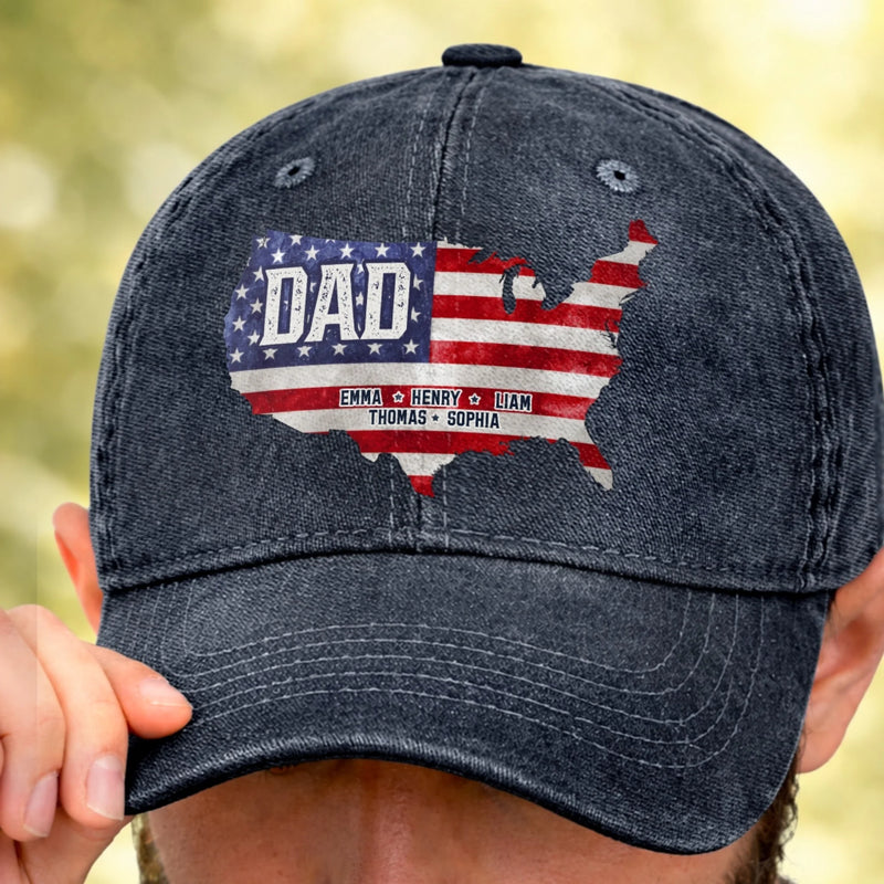 Custom Cap - Personalized Father's Day Birthday Gifts For Dad, Grandpa - Dad’s Love Leads The Way