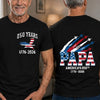 Custom T-shirt - Personalized America 250th Anniversary Father's Day Gifts For Dad, Grandpa - Red White Blue
