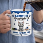 Custom 3D Inflated Effect Printed Mug - Personalized Father's Day Gifts For Cat Lovers, Dad - The Best Therapist Has Fur