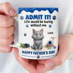 Custom 3D Inflated Effect Printed Mug - Personalized Father's Day Gifts For Cat Lovers, Dad - The Best Therapist Has Fur