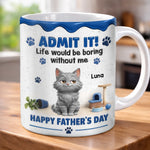 Custom 3D Inflated Effect Printed Mug - Personalized Father's Day Gifts For Cat Lovers, Dad - The Best Therapist Has Fur
