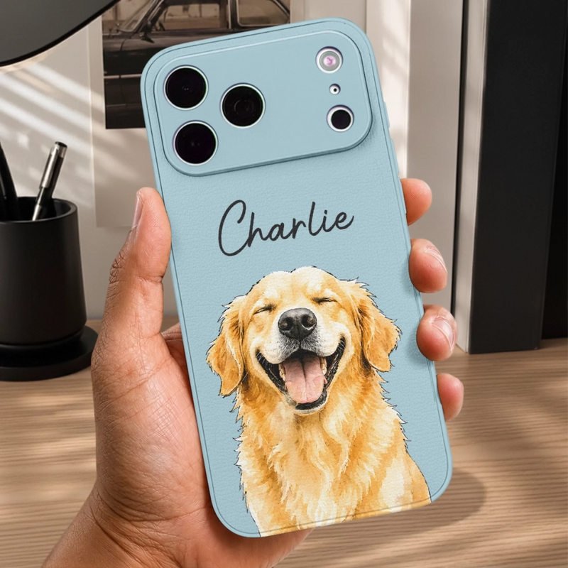 Custom Photo Leather Phone Case - Personalized Birthday Gifts For Dog Cat Lovers, Dog Dad And Mom, Cat Owners - Living That Proud Pet Life