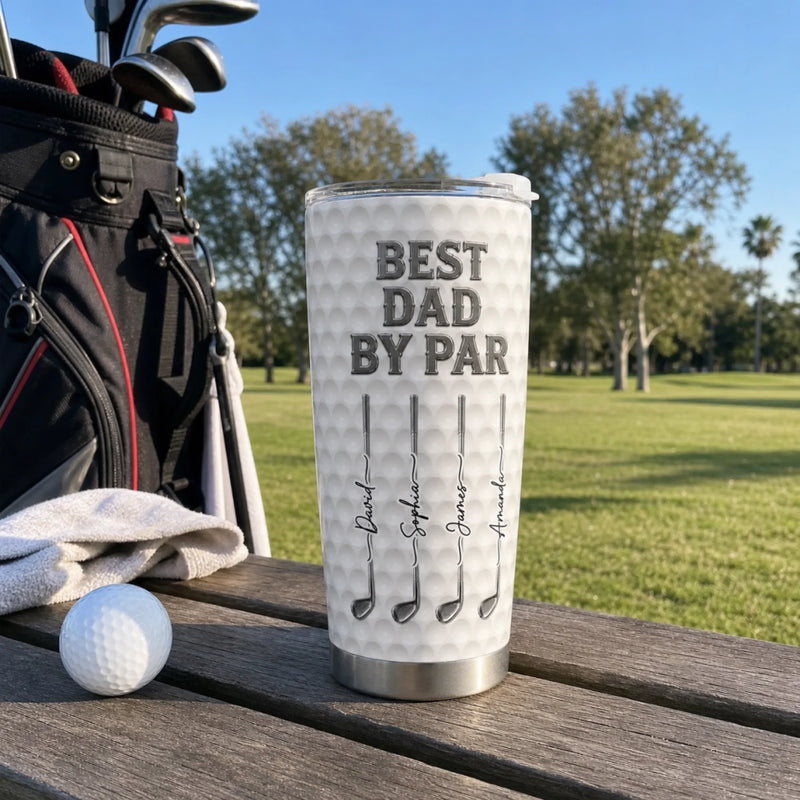 Custom Golf Tumbler - Personalized Father's Day Birthday Gifts For Dad, Grandpa, Golf Lovers, Sports Fans, Sports Lovers - Fueled By Coffee And Birdies