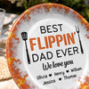 Custom Ceramic Plate - Personalized Father's Day Birthday Gifts For Dad, Grandpa - Kitchen Boss On Duty