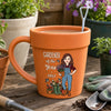 Custom Plant Pot Ceramic Mug - Personalized Birthday Garden Gifts For Gardeners - Garden Girl Era