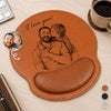Custom Photo Leather Mouse Pad - Personalized Father's Day Birthday Gifts For Dad, Grandpa - Dad Makes Every Memory Better