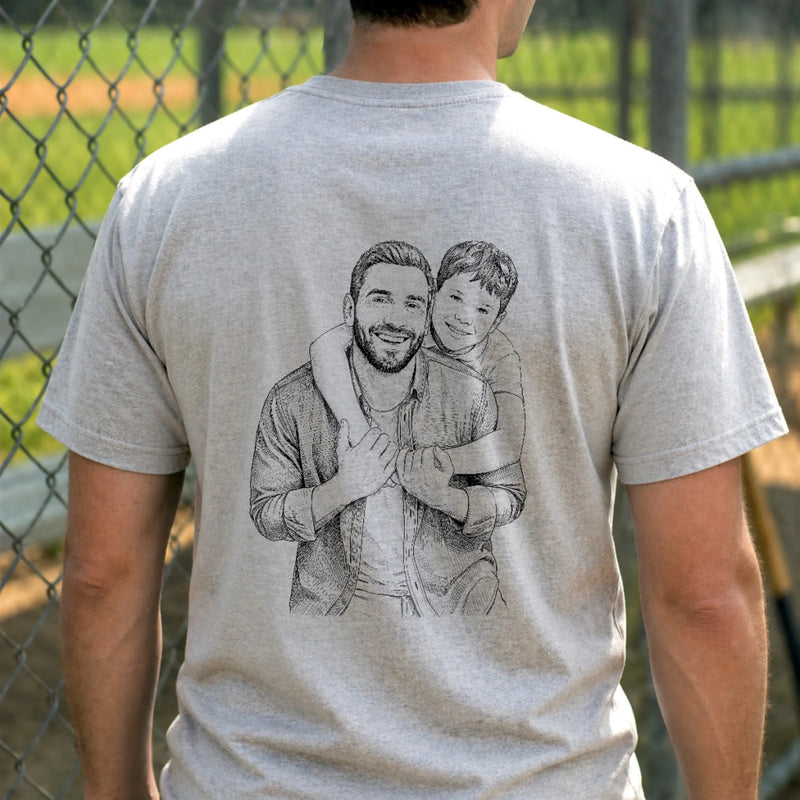 Custom Photo Unisex T-shirt - Personalized Father's Day Birthday Gifts For Dad, Grandpa - Forever Grateful For Dad