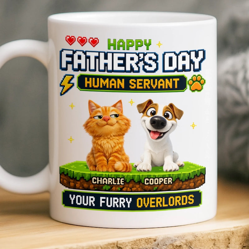 Custom Mug - Personalized Father's Day Birthday Gifts For Dog Cat Lovers, Dog Dad And Mom, Cat Owners - From Your Furry Overlords