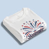 Custom T-shirt, Premium T-shirt, Hoodie - Personalized 4th Of July Gifts For Mom, Grandma - Family Lights Up Her World