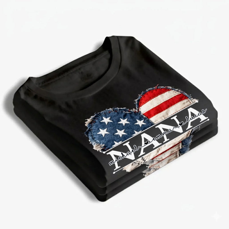 Custom T-shirt, Premium T-shirt, Hoodie - Personalized 4th Of July Gifts For Mom, Grandma - Blessed With Generations Of Love