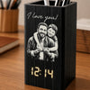 Custom Photo Pen Holder With Clock - Personalized Father's Day Birthday Gifts For Dad, Grandpa - Dad Makes Life Extraordinary