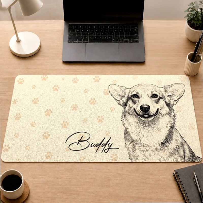 Custom Photo Desk Mat - Personalized Father's Day Birthday Gifts For Dog Cat Lovers, Dog Dad And Mom, Cat Owners - Pure Love, Pure Joy