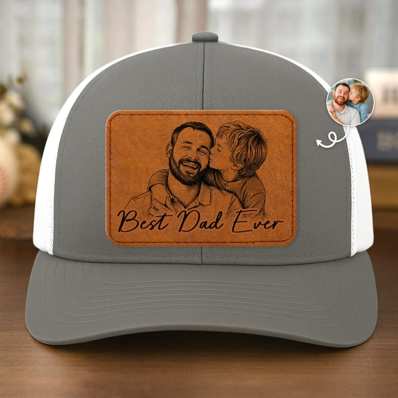 Custom Photo Cap - Personalized Father's Day Birthday Gifts For Dad, Grandpa - Cheers To The Best Dad Ever