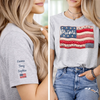 Custom Unisex T-Shirt With Design On Sleeve - Personalized 4th Of July Gifts For Mom, Grandma - American Pride, Grandma's Heart