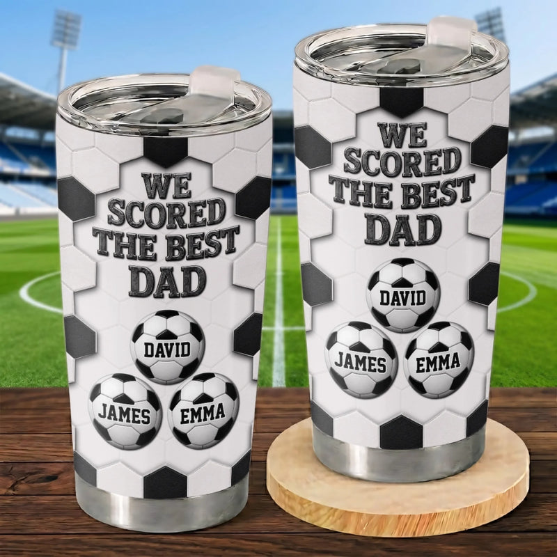 Custom LA 2026 Soccer Dad Tumbler - Personalized Father's Day Birthday Gifts For Dad, Grandpa, Soccer Lovers, Sports Fans, Sports Lovers - Fueled By Coffee And Soccer