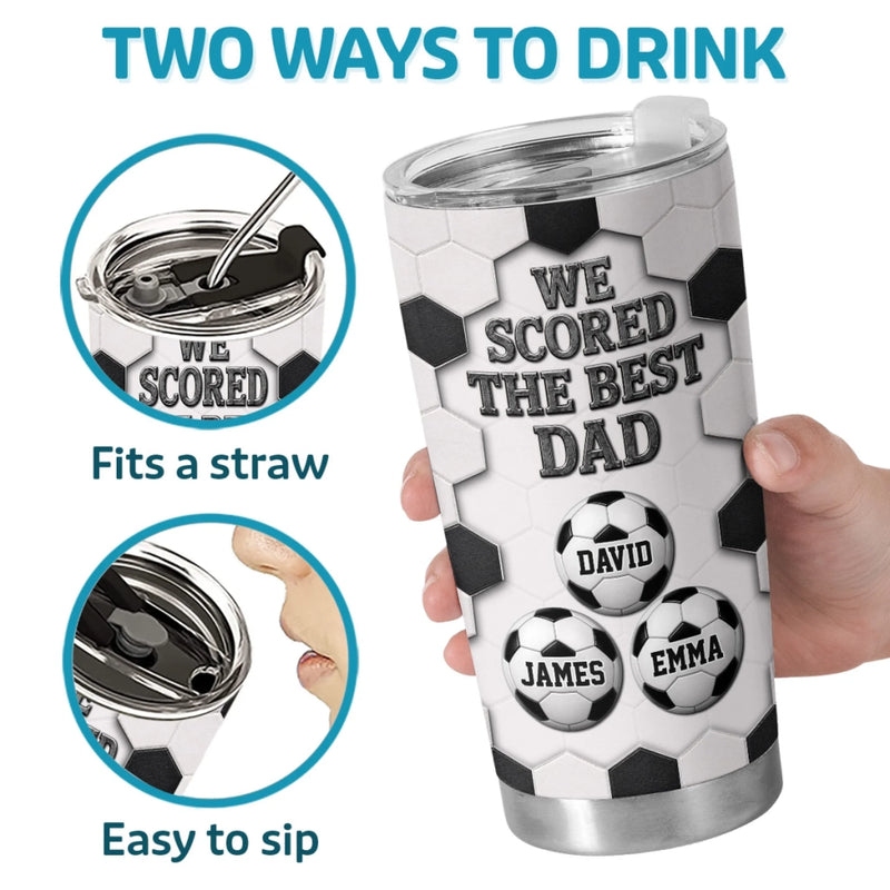 Custom LA 2026 Soccer Dad Tumbler - Personalized Father's Day Birthday Gifts For Dad, Grandpa, Soccer Lovers, Sports Fans, Sports Lovers - Fueled By Coffee And Soccer