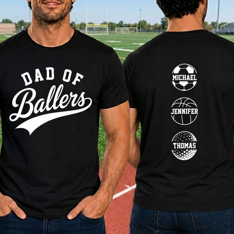 Custom T-shirt - Personalized Father's Day Birthday Gifts For Dad, Grandpa - More Balls More Fun