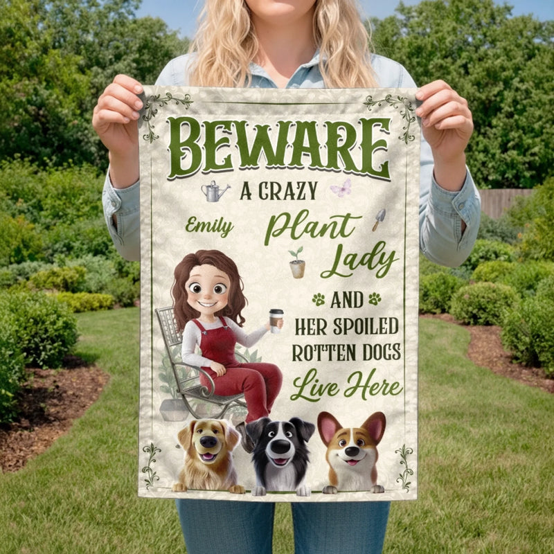 Custom Flag - Personalized Birthday Garden Gifts For Gardeners, Dog Lovers - Her Spoiled Pups, Her Paradise