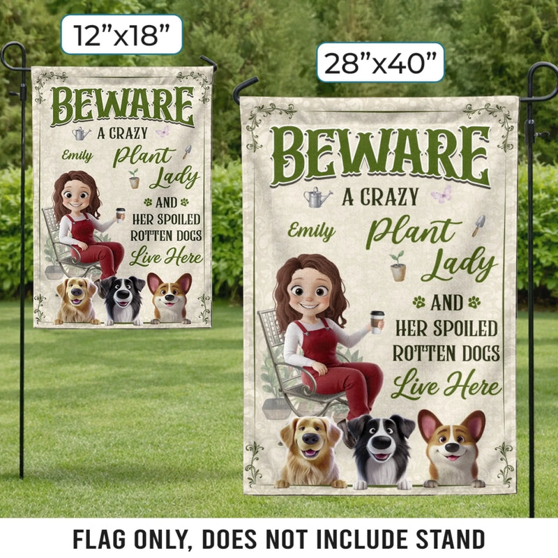 Custom Flag - Personalized Birthday Garden Gifts For Gardeners, Dog Lovers - Her Spoiled Pups, Her Paradise