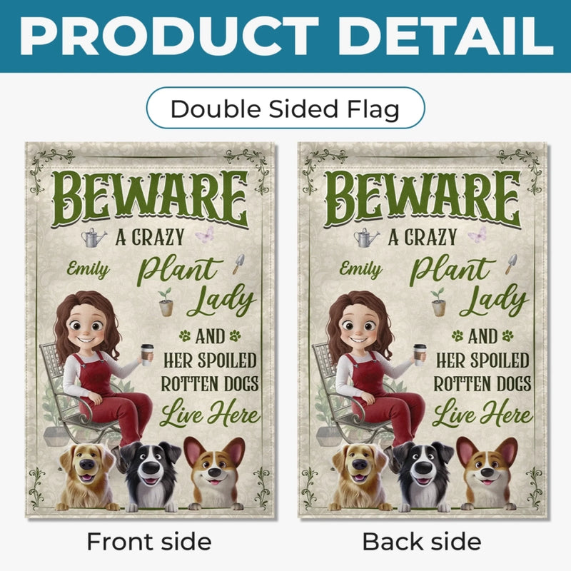 Custom Flag - Personalized Birthday Garden Gifts For Gardeners, Dog Lovers - Her Spoiled Pups, Her Paradise