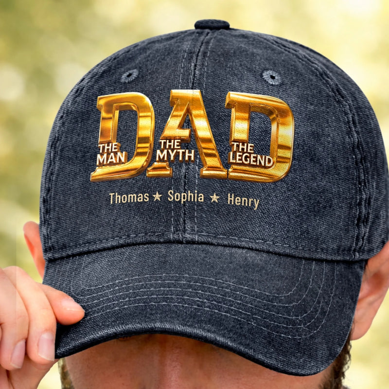 Custom Cap - Personalized Father's Day Birthday Gifts For Dad, Grandpa - Forever My Greatest Hero
