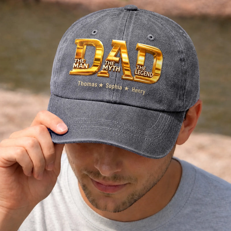 Custom Cap - Personalized Father's Day Birthday Gifts For Dad, Grandpa - Forever My Greatest Hero