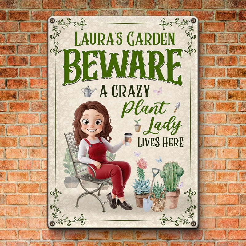 Custom Home Decor Metal Sign - Personalized  Birthday Garden Gifts For Gardeners - Her Green Kingdom, Her Rules