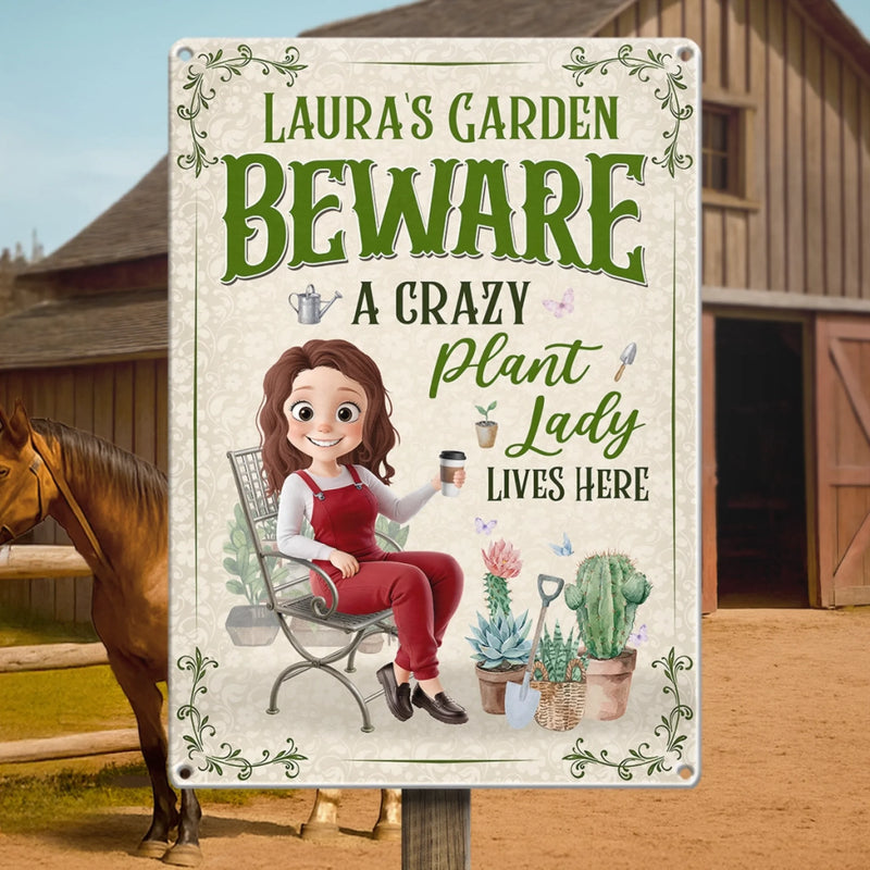 Custom Home Decor Metal Sign - Personalized  Birthday Garden Gifts For Gardeners - Her Green Kingdom, Her Rules