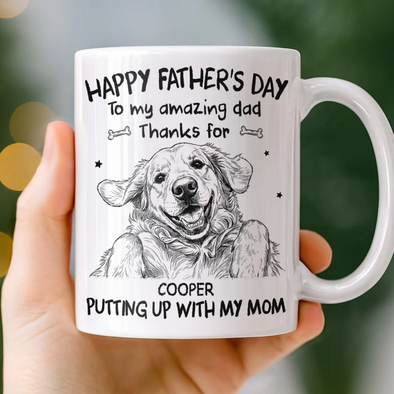 Custom Photo Mug - Personalized Father's Day Birthday Gifts For Dad, Dog Dad, Dog Lovers - To The Amazing Dad