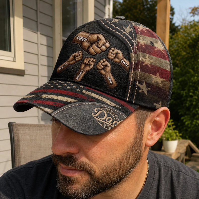 Custom Hat, All Over Print Classic Cap - Personalized Birthday Gifts For Dad, Grandpa - Dad And Grandpa Forever