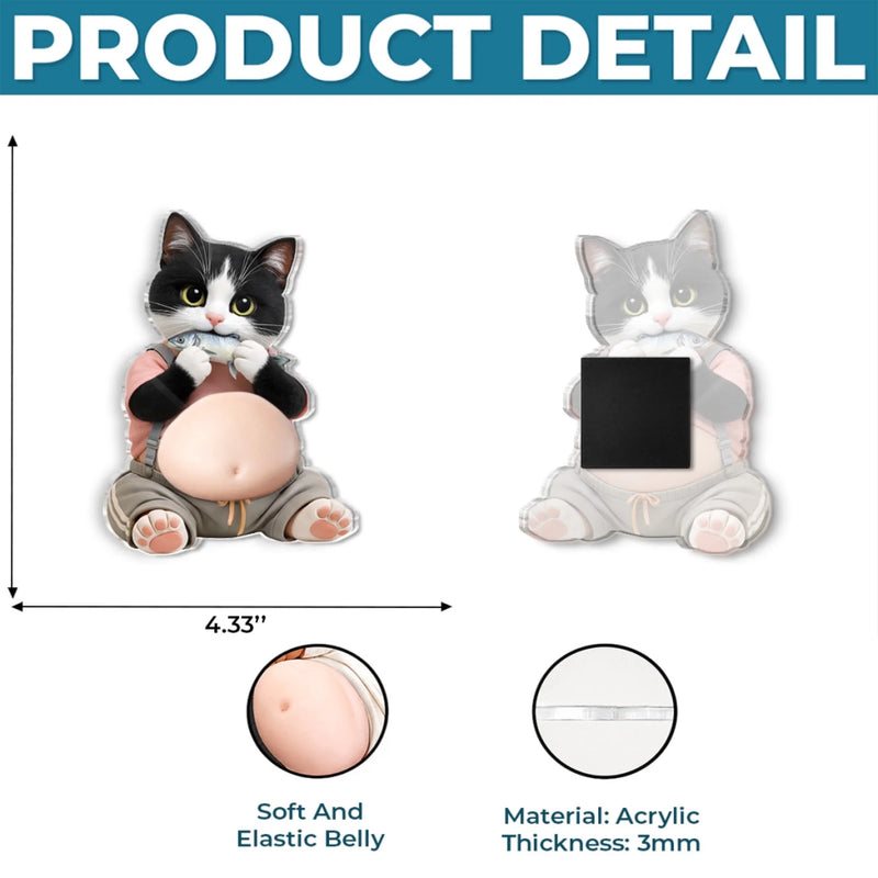 Custom Photo Squishy Acrylic Fridge Magnet – Personalized Birthday Gifts For Dog Cat Lovers, Dog Dad And Mom, Cat Owners - Behold The Glorious Roundness