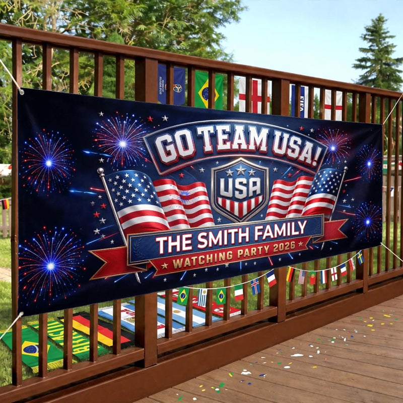 Custom USA 2026 Outdoor Banner - Personalized Birthday Gifts For Soccer Lovers, Sports Fans, Sports Lovers - Chasing The Ultimate Goal