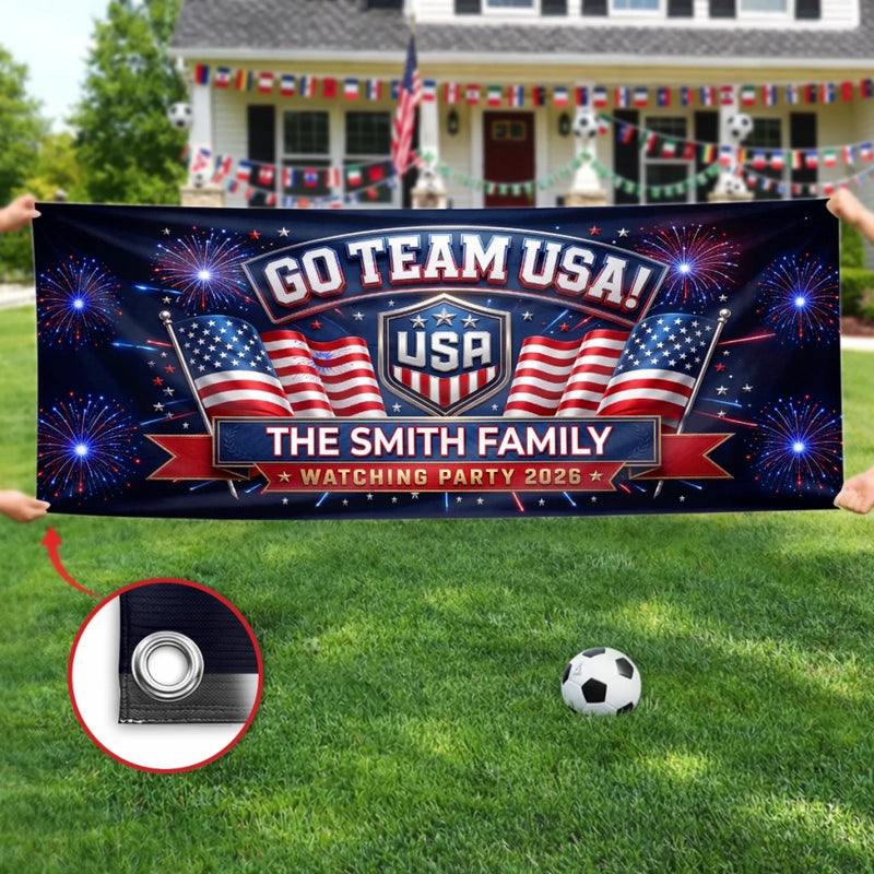 Custom USA 2026 Outdoor Banner - Personalized Birthday Gifts For Soccer Lovers, Sports Fans, Sports Lovers - Chasing The Ultimate Goal
