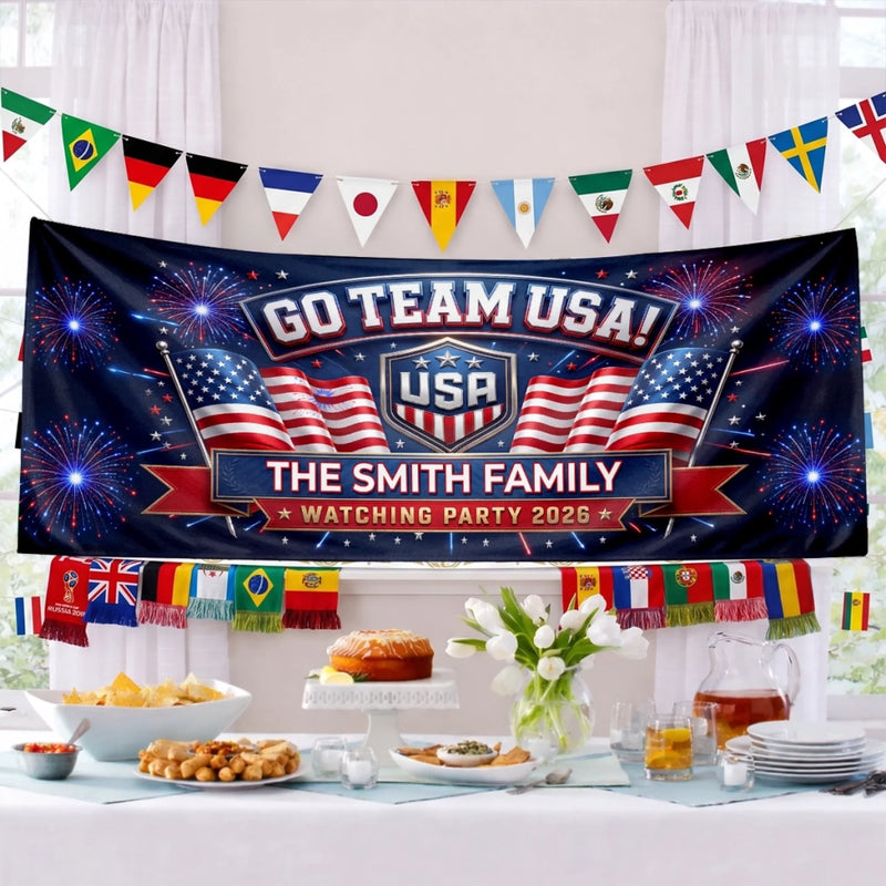 Custom USA 2026 Outdoor Banner - Personalized Birthday Gifts For Soccer Lovers, Sports Fans, Sports Lovers - Chasing The Ultimate Goal