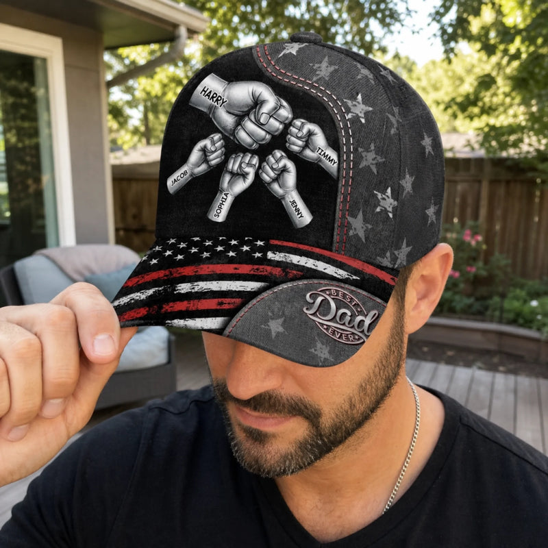 Custom Hat, All Over Print Classic Cap - Personalized Birthday Gifts For Dad, Grandpa - Grandpa Love Stands Tall
