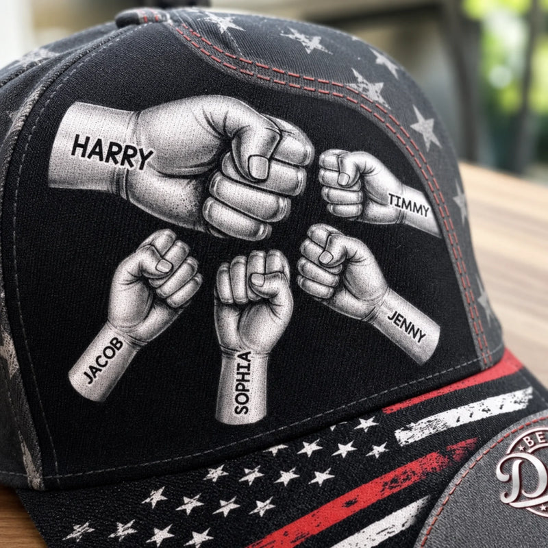 Custom Hat, All Over Print Classic Cap - Personalized Birthday Gifts For Dad, Grandpa - Grandpa Love Stands Tall