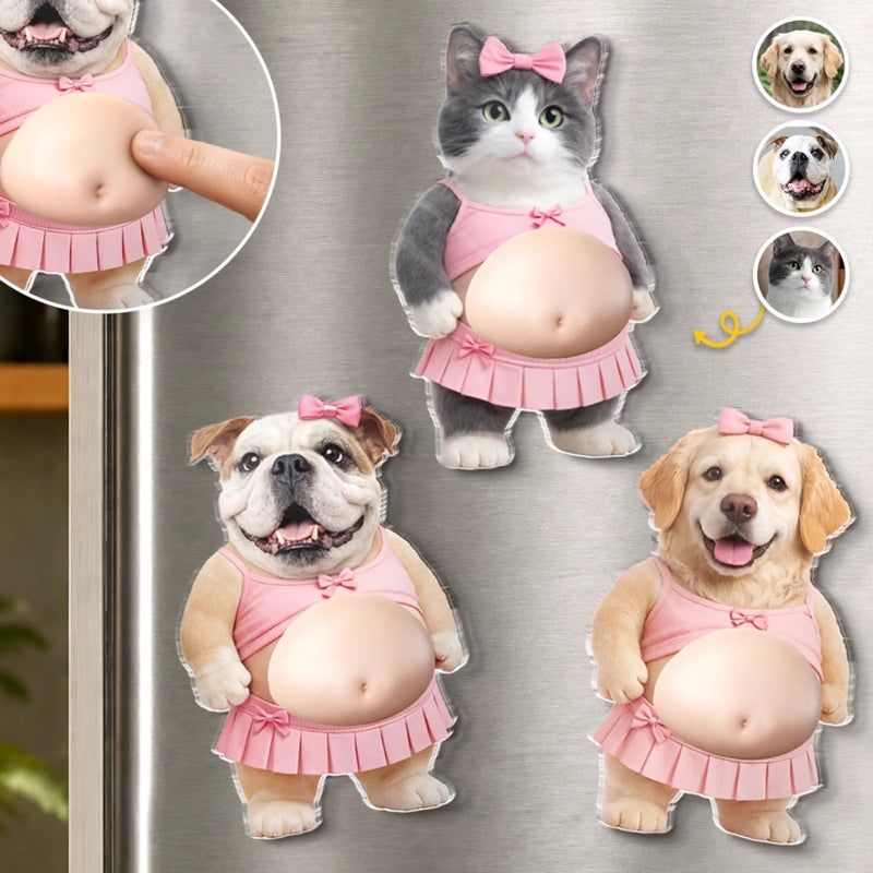 Custom Photo Squishy Acrylic Fridge Magnet – Personalized Birthday Gifts For Dog Cat Lovers, Dog Dad And Mom, Cat Owners - My Favorite Daily Giggle