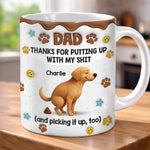 Custom 3D Inflated Effect Printed Mug - Personalized Father's Day Gifts For Dog Lovers, Dad, Husband - Fur Baby Chaos, Dad Approved