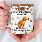 Custom 3D Inflated Effect Printed Mug - Personalized Father's Day Gifts For Dog Lovers, Dad, Husband - Fur Baby Chaos, Dad Approved