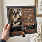 Custom Photo Pet Loss Sign, Collar Frame - Personalized Pet Memorial Sympathy Gifts For Dog Lovers - Run Free Over Rainbow Bridge