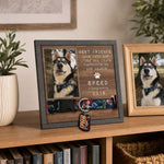 Custom Photo Pet Loss Sign, Collar Frame - Personalized Pet Memorial Sympathy Gifts For Dog Lovers - Run Free Over Rainbow Bridge