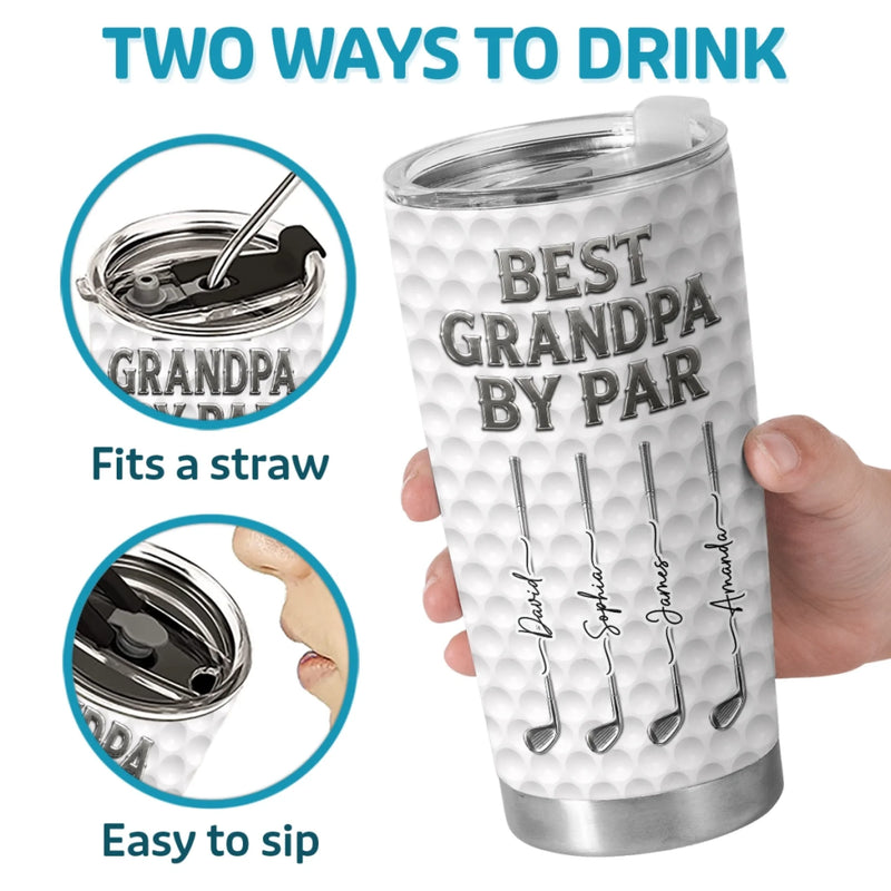 Custom Golf Tumbler - Personalized Father's Day Birthday Gifts For Dad, Grandpa, Golf Lovers, Sports Fans, Sports Lovers - Golf Now Adult Later